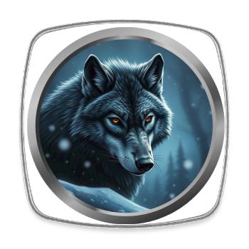Wolf Animal - 6 - Square fridge magnet - white - Front