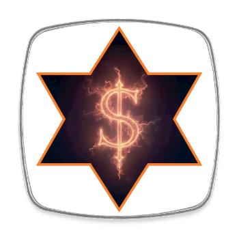 Burning dollar sign - Square fridge magnet - white - Front