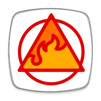 FIRE ELEMENT - Square fridge magnet - white - Front