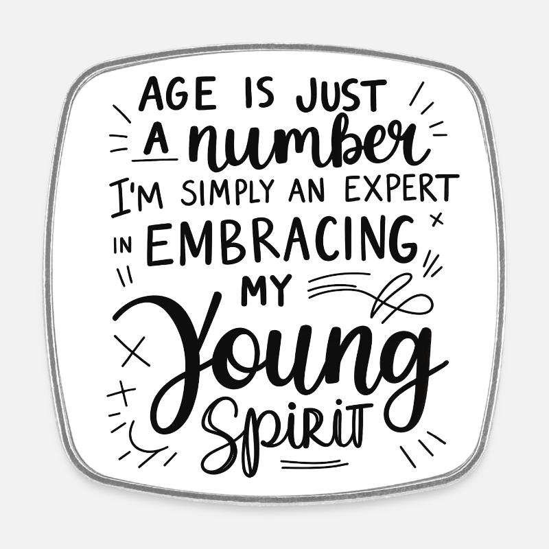 Embrace Your Youth - Square fridge magnet - white