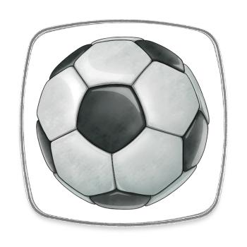 Fußball - Viereckiger Kühlschrankmagnet - Weiß - Vorne