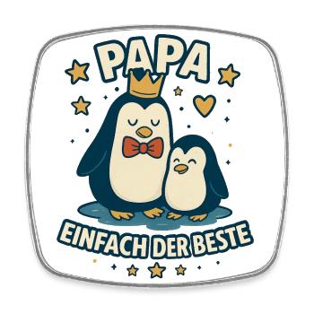 Papa, einfach der Beste - Viereckiger Kühlschrankmagnet - Weiß - Vorne