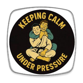 Kepping calme sous pré-rassurer BJJ - Magnet carré - blanc - Devant