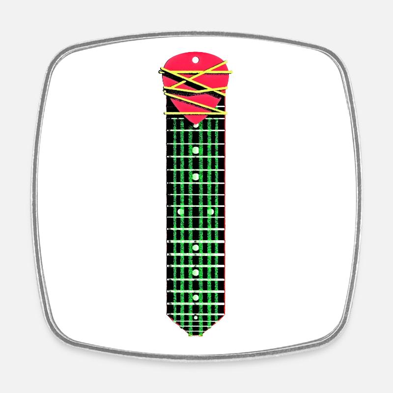GUITAR NECK TIE - Square fridge magnet - white