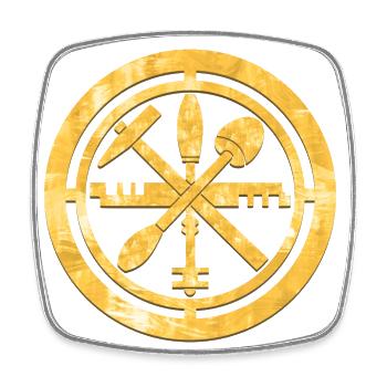 Glasses Guild Logo Coat of Arms Gold - Square fridge magnet - white - Front