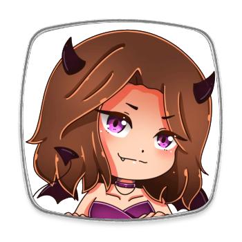 Sarah's Asmr House Merch Devil - Square fridge magnet - white - Front