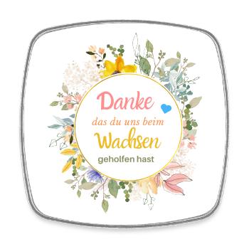 Danke das du uns beim Wachsen geholfen hast! - Viereckiger Kühlschrankmagnet - Weiß - Vorne