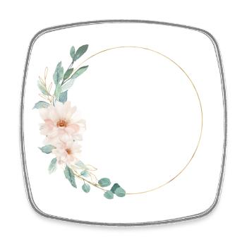 Personalizable Flowers, Circle, Colorful - Square fridge magnet - white - Front