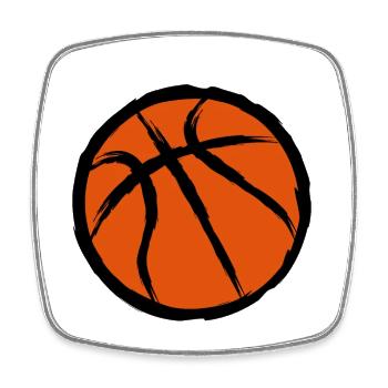Basketball - Viereckiger Kühlschrankmagnet - Weiß - Vorne