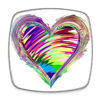 Artistic heart for love 1 - Square fridge magnet - white - Front