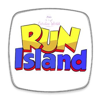 Run Island .2 - Magnet carré - blanc - Devant