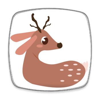 Christmas Reni Reindeer - Square fridge magnet - white - Front