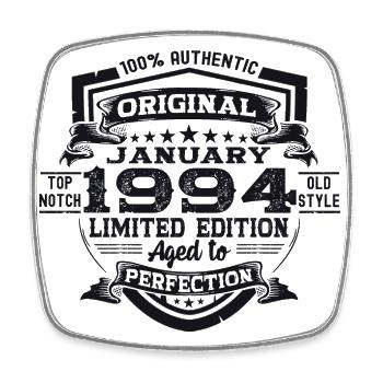 Born 1994 January 29th birthday Gift Man - Square fridge magnet - white - Front
