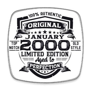 Année 2000 23e anniversaire janvier cadeau homme - Magnet carré - blanc - Devant