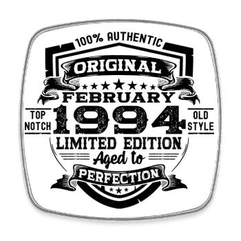 Février vintage 1994 cadeau d’anniversaire rétro - Magnet carré - blanc - Devant