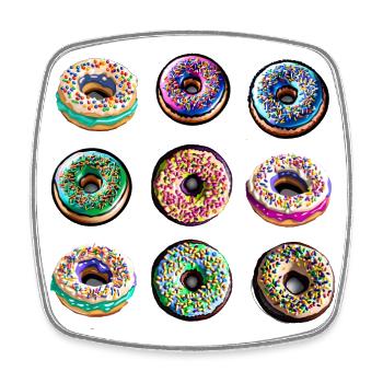 Beignets Muffins Donut Candy - Magnet carré - blanc - Devant