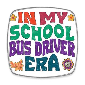 In my school bus driver era - Viereckiger Kühlschrankmagnet - Weiß - Vorne