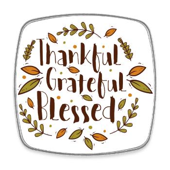 Thanksgiving-Tag,Danksagung dankbare Zitate - Viereckiger Kühlschrankmagnet - Weiß - Vorne
