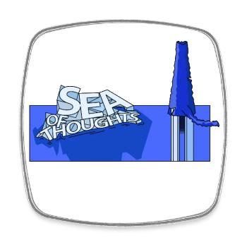 SEA OF THOUGHTS - Square fridge magnet - white - Front
