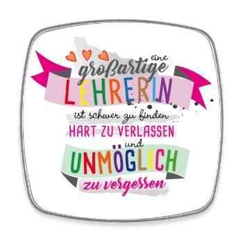 Großartige Lehrerin - Viereckiger Kühlschrankmagnet - Weiß - Vorne