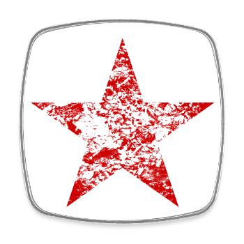 Rocker rouge étoile rouge - Magnet carré - blanc - Devant