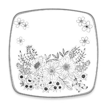 Décor floral avec beaucoup d’espace pour votre texte - Magnet carré - blanc - Devant