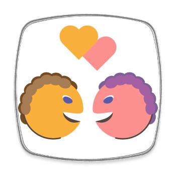 Gesicht Liebe Herz Geschenk - Viereckiger Kühlschrankmagnet - Weiß - Vorne