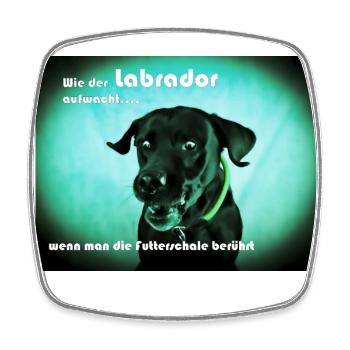Hungriger Labrador - Viereckiger Kühlschrankmagnet - Weiß - Vorne