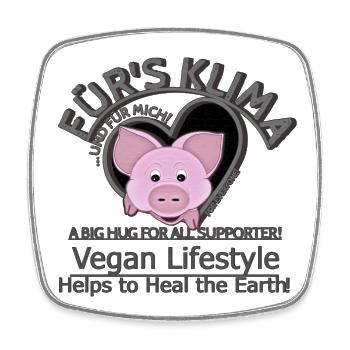 Schwein männl. Vegan Klima big hug SabineVegan - Viereckiger Kühlschrankmagnet - Weiß - Vorne