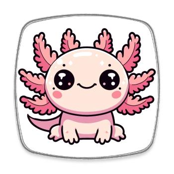 Axolotl mignon - Magnet carré - blanc - Devant