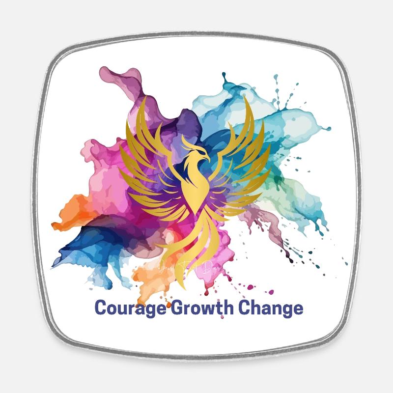 Courage Growth Change - Viereckiger Kühlschrankmagnet - Weiß
