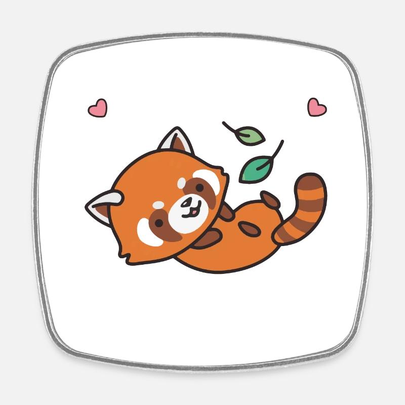 Red Panda - Square fridge magnet - white