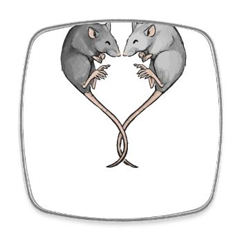 Hausratte - Viereckiger Kühlschrankmagnet - Weiß - Vorne