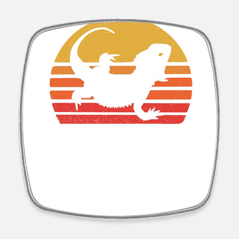 Bearded Dragon - Square fridge magnet - white