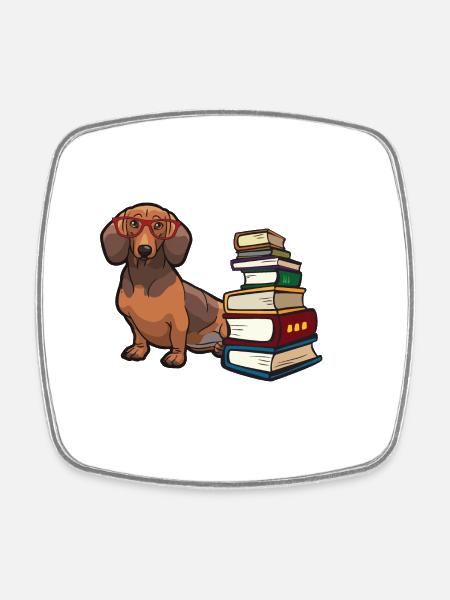 Dachshund - Square fridge magnet - white