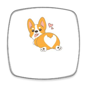 Corgi Cutie Patootie Corgi Butt - Square fridge magnet - white - Front