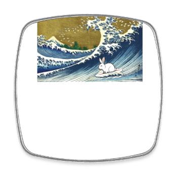 Rabbit - Square fridge magnet - white - Front