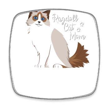Ragdoll Katze Mama - Viereckiger Kühlschrankmagnet - Weiß - Vorne