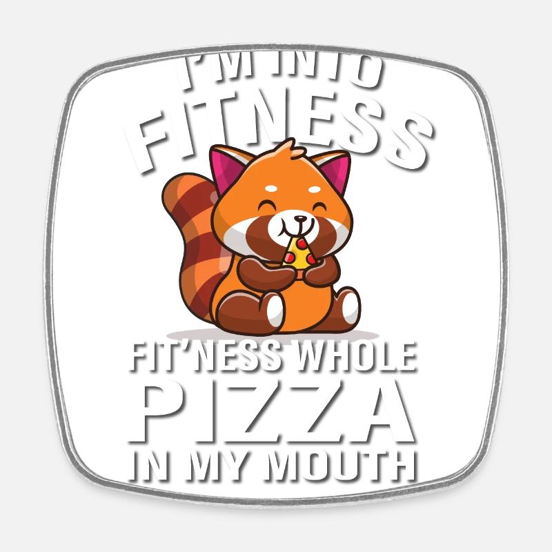 Red Panda - Square fridge magnet - white
