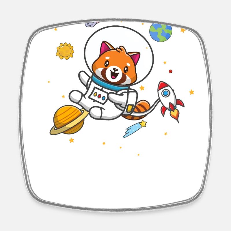 Petit panda - Magnet carré - blanc