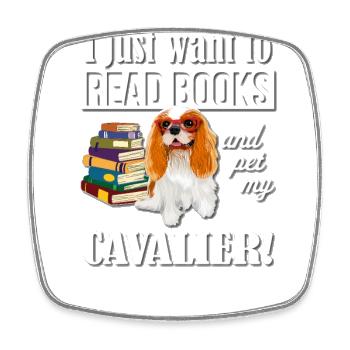 Cavalier King Charles Spaniel - Viereckiger Kühlschrankmagnet - Weiß - Vorne