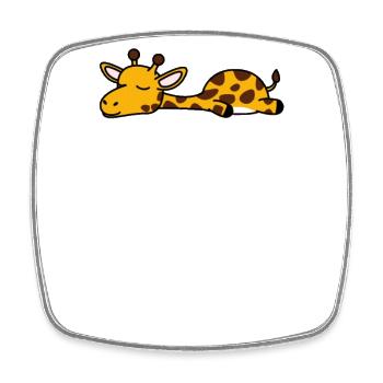 Girafe - Magnet carré - blanc - Devant