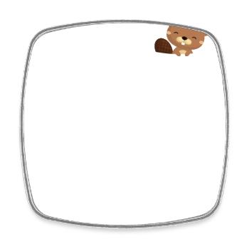 Beaver - Square fridge magnet - white - Front