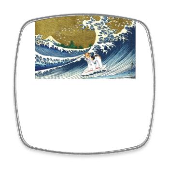 Wire Fox Terrier - Square fridge magnet - white - Front