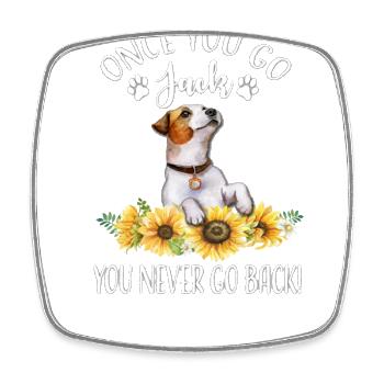 Jack Russell - Viereckiger Kühlschrankmagnet - Weiß - Vorne
