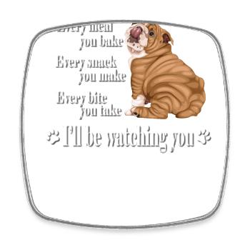 Englische Bulldogge - Viereckiger Kühlschrankmagnet - Weiß - Vorne