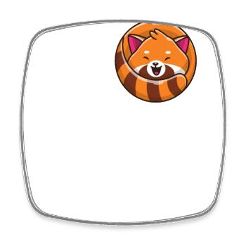 Red Panda - Square fridge magnet - white - Front