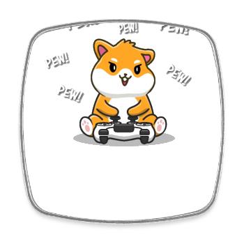 Hamster - Square fridge magnet - white - Front
