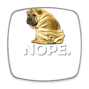 Shar Pei - Viereckiger Kühlschrankmagnet - Weiß - Vorne
