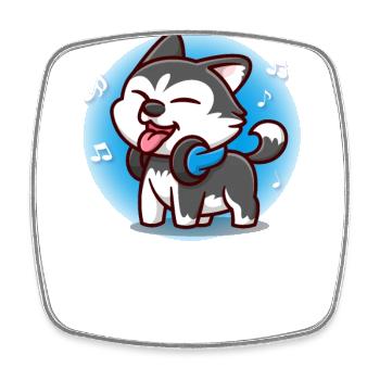 Sibirischer Husky - Viereckiger Kühlschrankmagnet - Weiß - Vorne